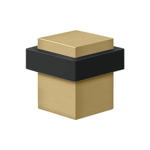 Deltana UFBS138U4 1-3/8" Height Square Universal Floor Bumper Brushed Brass