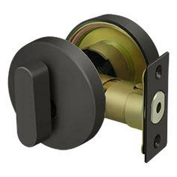 Deltana ZDRU10B Elite Keyed Entry Single Cylinder Deadbolt Round Rosette W/Low Profile Oil Rubbed Bronze