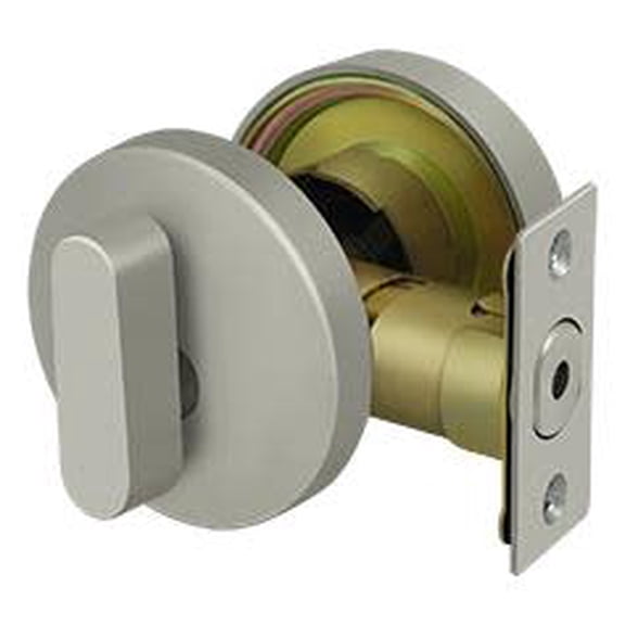 Deltana ZDRU15 Elite Keyed Entry Single Cylinder Deadbolt Round Rosette W/Low Profile Brushed Nickel
