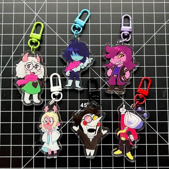 Deltarune Charm Keychains (double sided) Kris, Susie, Ralsei, Noelle, Spamton, and Tenna) (1 keychain)