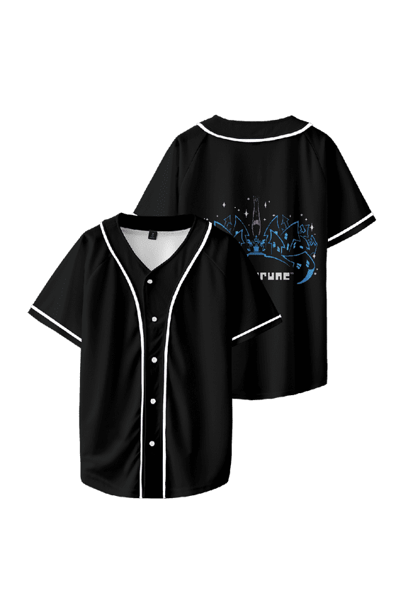 Deltarune Immediate Nostalgia Jersey Button Down Shirts Short Sleeve Hip Hop Sports Uniforms