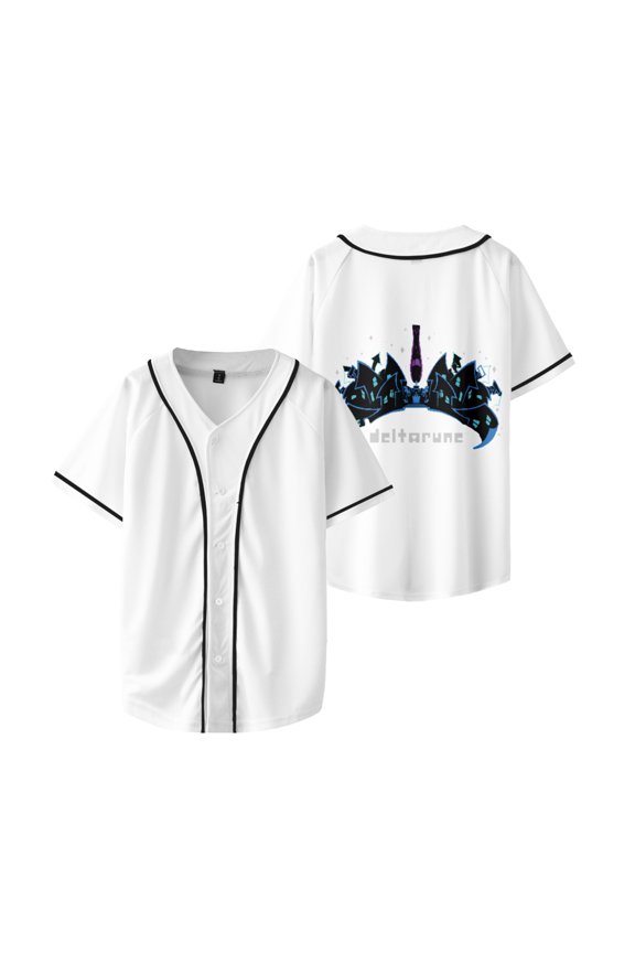 Deltarune Immediate Nostalgia Jersey Button Down Shirts Short Sleeve Hip Hop Sports Uniforms