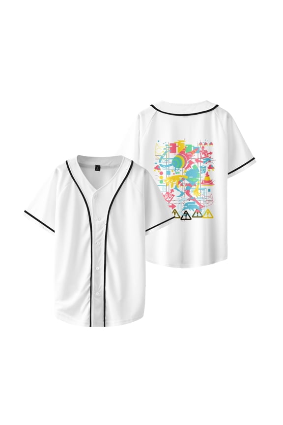 Deltarune Merch Disruption Jersey Button Down Shirts Short Sleeve Hip Hop Sports Uniforms