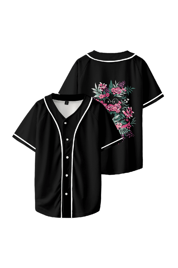 Deltarune Merch Floralsei Jersey Button Down Shirts Short Sleeve Hip Hop Sports Uniforms
