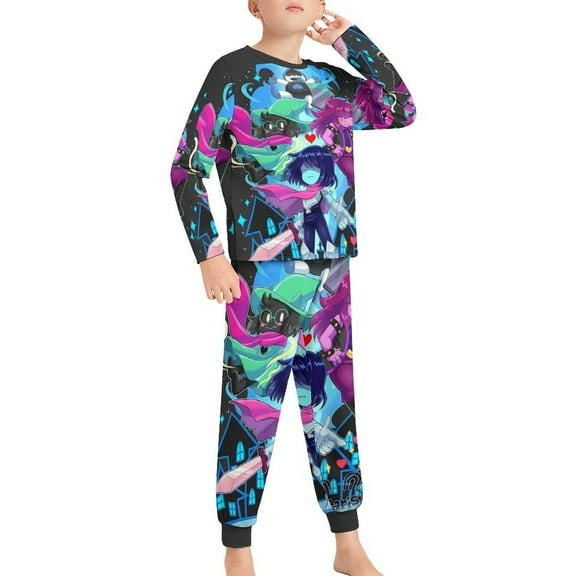 Deltarune Pajama Suit Sleepwear Long Sleeve Pants And Tops 2-Piece Paj Set Jams
