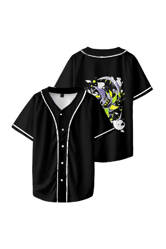 Deltarune The World Revolving Jersey Button Down Shirts Short Sleeve Hip Hop Sports Uniforms
