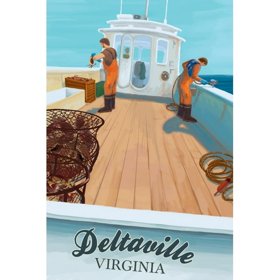 Deltaville, Virginia, Dungeness Crab Boat (16x24 Giclee Gallery Art Print, Vivid Textured Wall Decor)