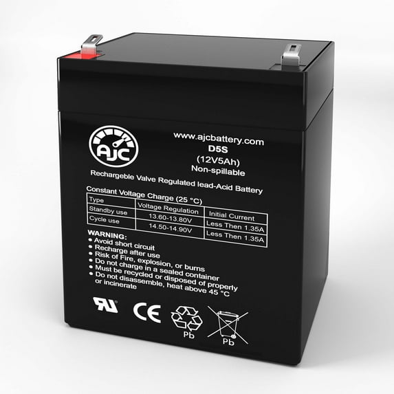 Deltec 525E 12V 5Ah UPS Battery - This Is an AJC Brand Replacement
