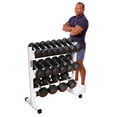 thumbnail image 1 of Deltech Fitness 38" Three Tier Hex Dumbbell Rack (DF515), 1 of 5