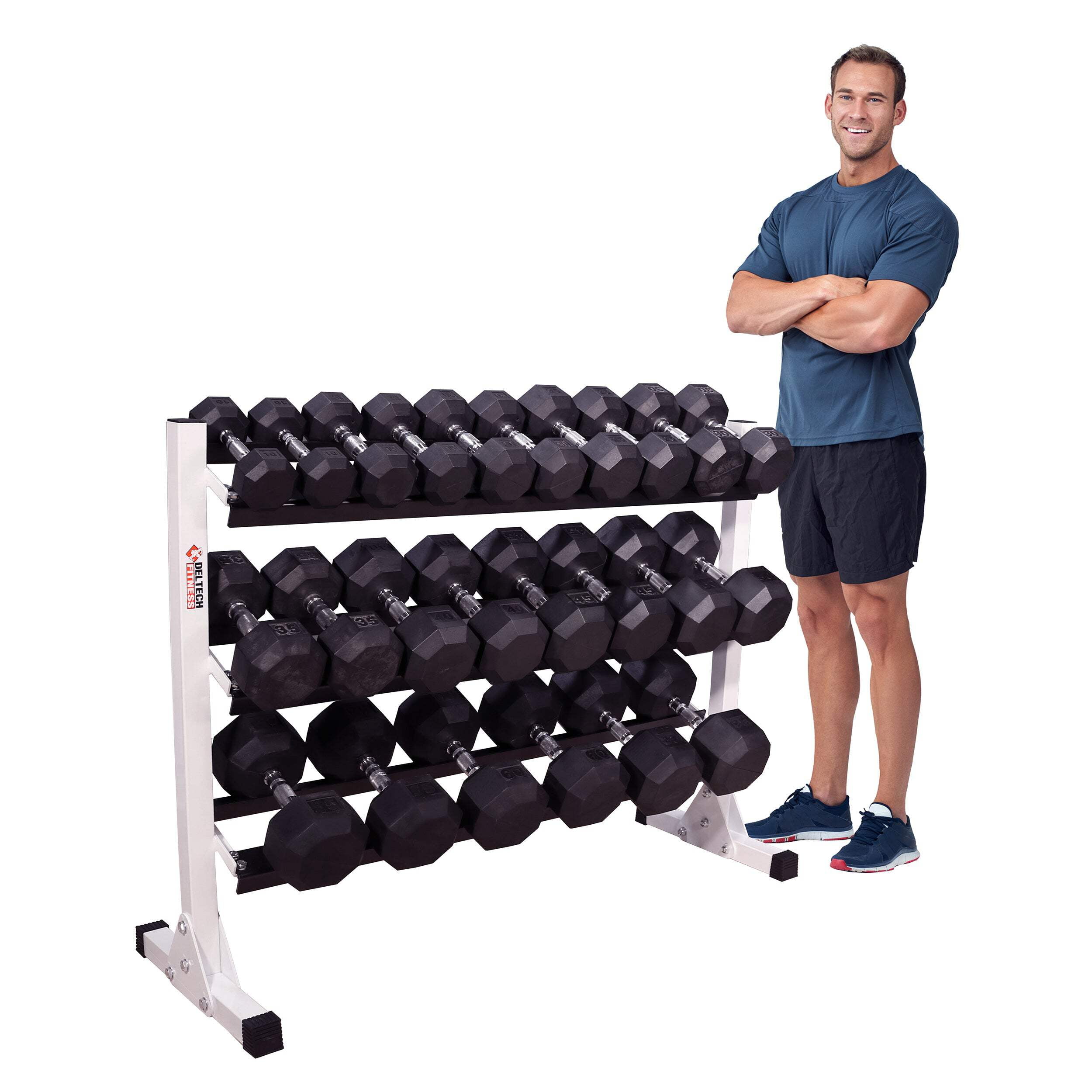 Deltech Fitness 55" Three Tier Dumbbell Rack (DF516)