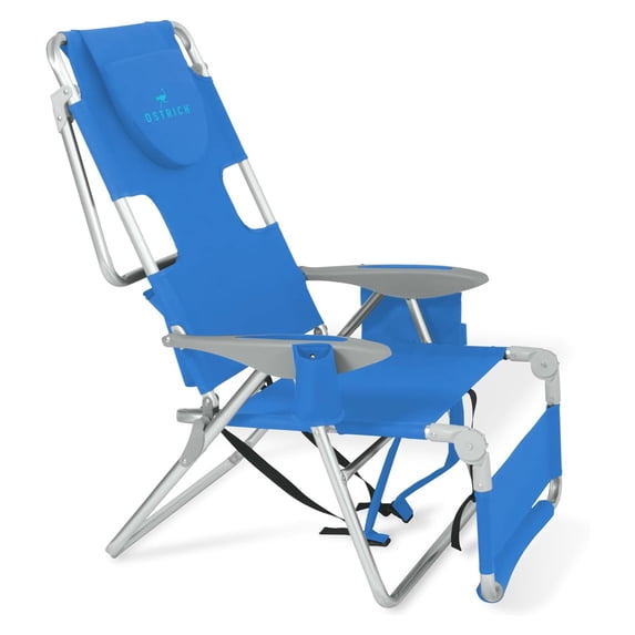 Ostrich The Backpack 3N1 Sunchair, Reclining Backpack Chair With Cooler Bag, Blue