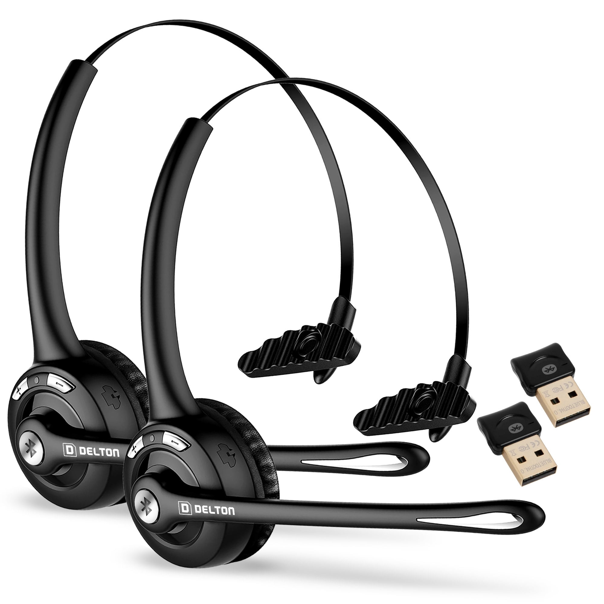 Delton 10X Bluetooth Computer Headset, On-Ear Single Ear Wireless ...