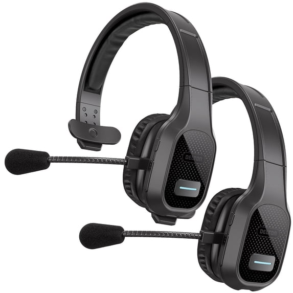 Delton 20x Bluetooth Headset, Ultralight Wireless Headphones for Computer, Laptop (2pack)