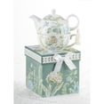 thumbnail image 1 of Delton 5.8" Porcelain Tea For One, Blue Hydrangea, 1 of 2