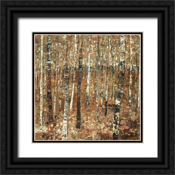 Delton, Carmen 20x20 Black Ornate Wood Framed with Double Matting Museum Art Print Titled - Fall Forest