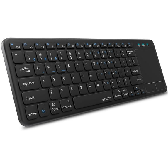 Delton N60 Computer Wireless Keyboard with Touchpad, Small Portable Computer Keyboard, Mini Bluetooth Keyboard With Built-in Touchpad For Laptop/pc/tablets/ and Phones - Black