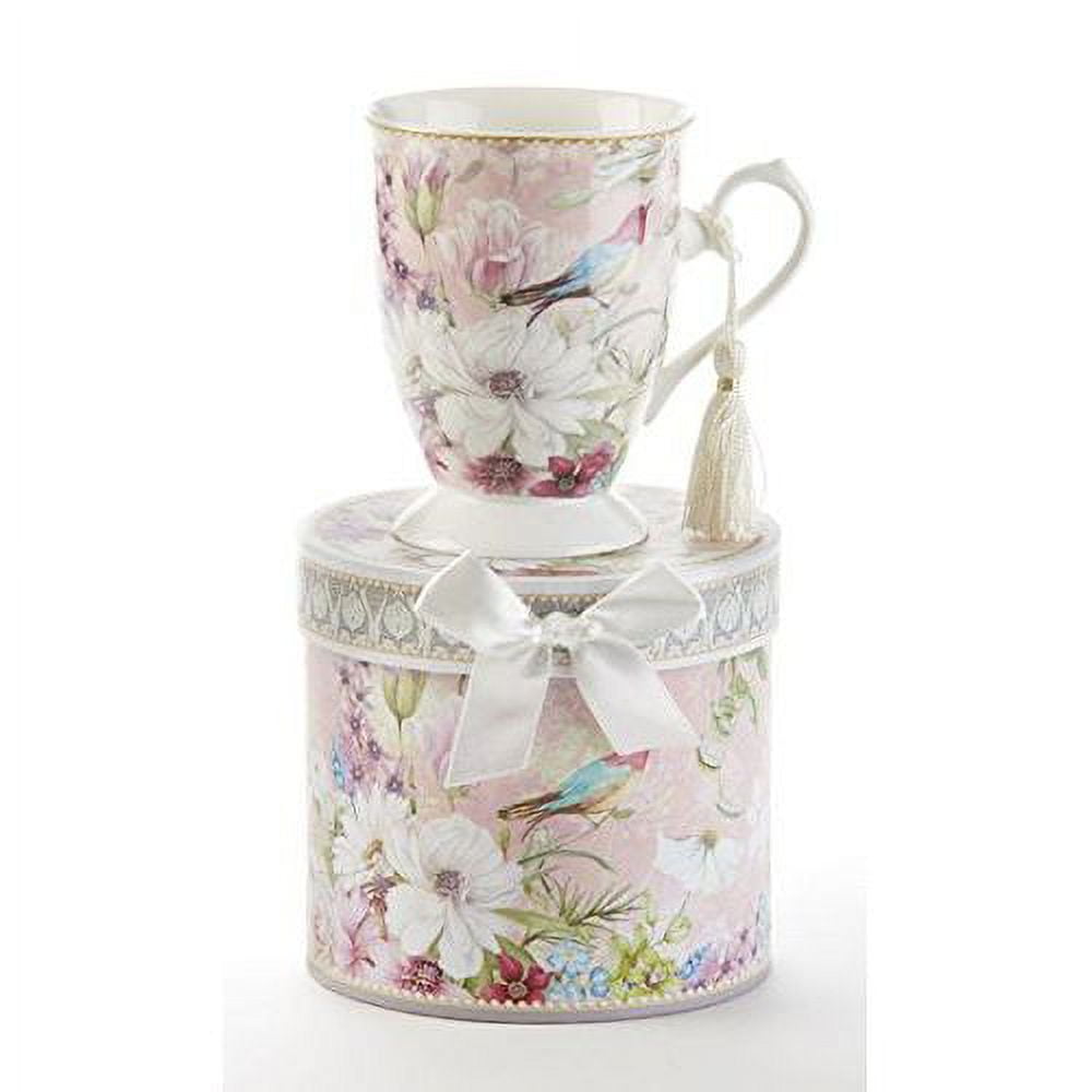 Delton Porcelain Tea / Coffee Mug in Gift Box Daisy Bird