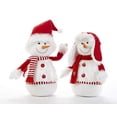 thumbnail image 1 of Delton Products 14.3" Candy Stripe Snowman Stump Couple, 1 of 1