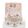 Delton Products Pink Rose Pattern Porcelain Child Tea for 2 Tea Set