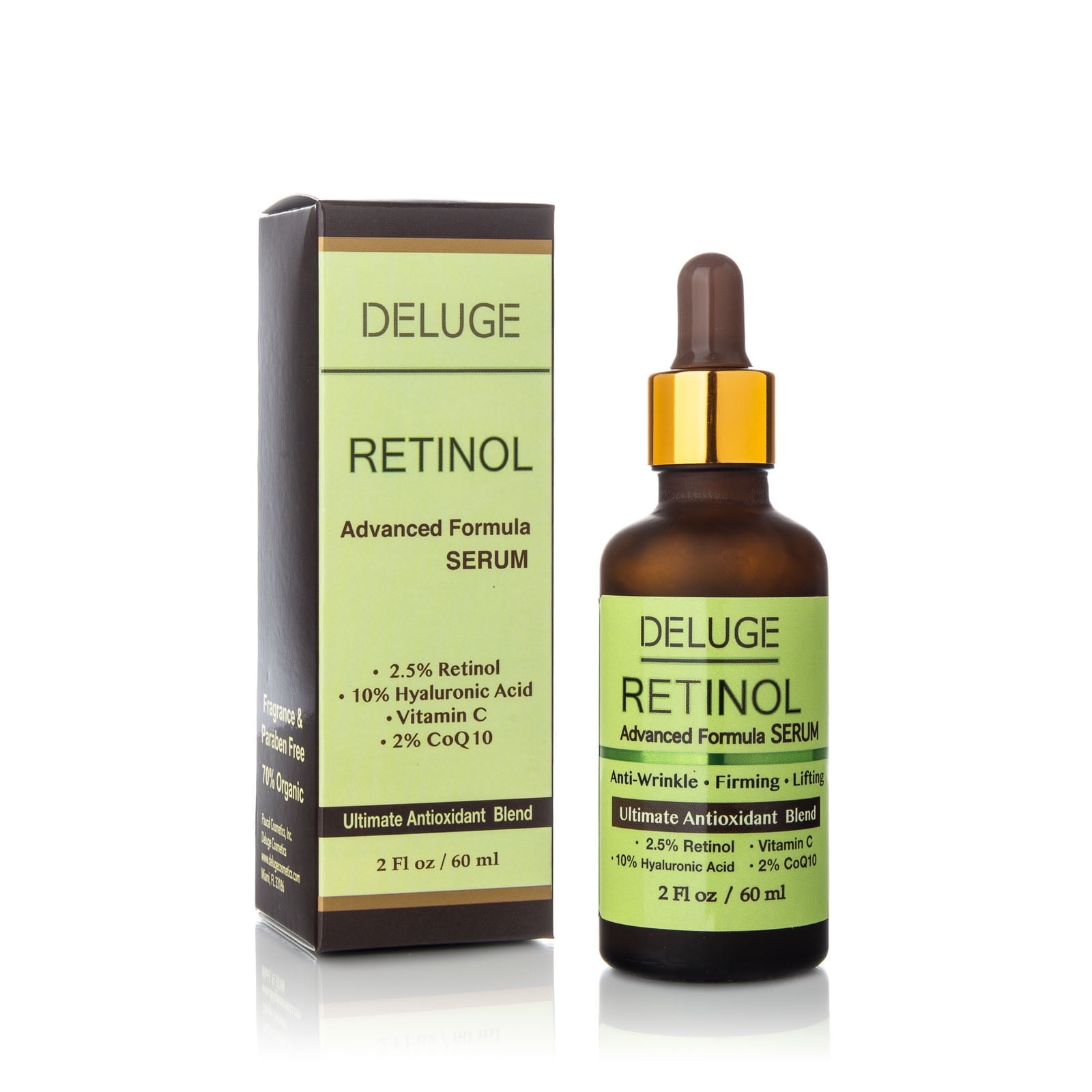 Deluge Rational Face serum with vitamin C, Hyaluronic Acid & CoQ10 – Anti-Aging & Anti-Wrinkles Advanced formula (2 FL oz)
