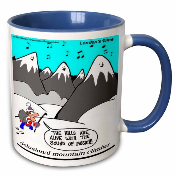 Delusional Mountain Climber 11oz Two-Tone Blue Mug mug-2163-6