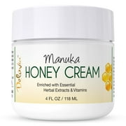 Deluvia - Manuka Honey Cream for Face & Body Soothing, Hydrating, Non-Greasy for Dry Skin, Moisturizing Lotion 4 fl. oz