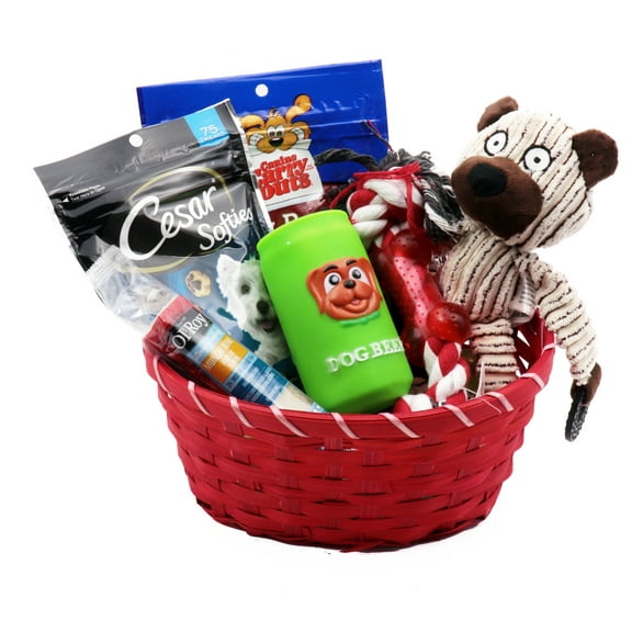 Delux Dog Gift Basket Treat Crew Toys Package DGB04