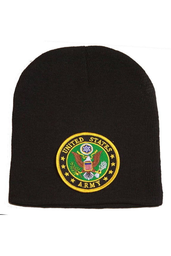 Delux Military 3D Patch Embroidery Law Black Beanie United States Army