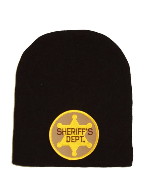 Delux Military 3D Patch Embroidery Law Enforcement Black Beanie, Sheriff's Dept.