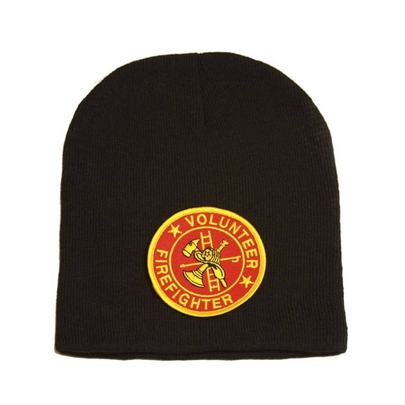 Delux Military Embroidery Law Enforcement Black SHORT Beanie Fire Fighter Volunteer