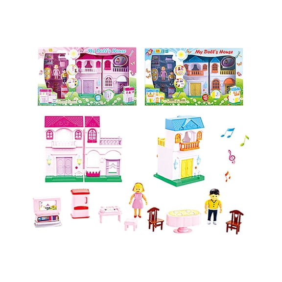 Deluxe 11-Piece Doll House Play Set with Accessories with Lights & Sounds - for Endless Imaginative Fun