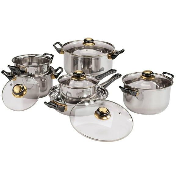 Deluxe 12 Pc. Stainless Steel Cookware Set