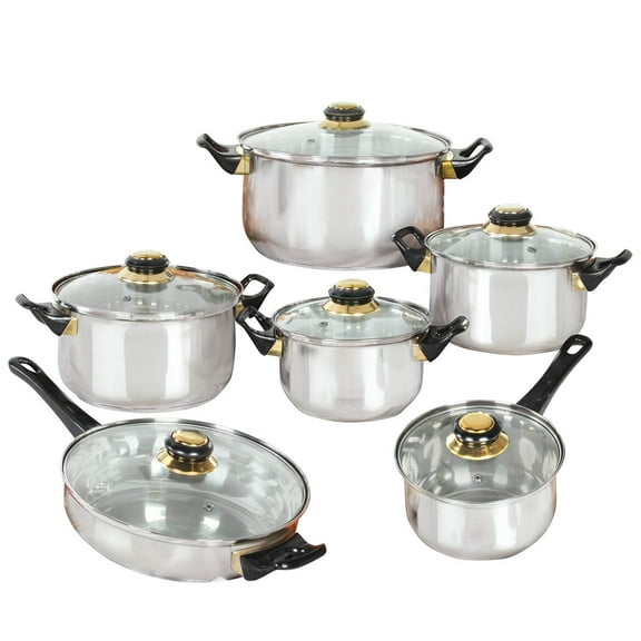 Deluxe 12 Pc. Stainless Steel Cookware Set