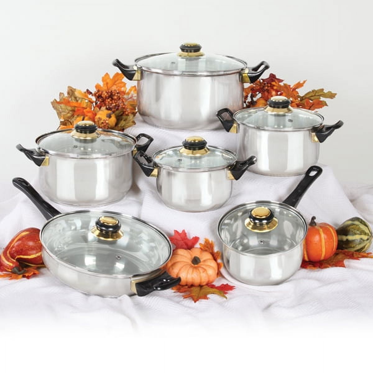 Induction Cookware Set Stackable Cooking Pots Pans Set Detachable Handle  4740
