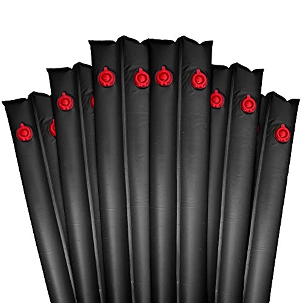 Deluxe 16-Gauge Double-Chamber Winter Water Tube for Swimming Pool Covers, 4', Black, Pack of 6