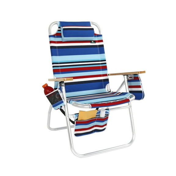Deluxe 17" Seat Height Beach Chair for Adults – Heavy Duty, Tall Beach Chair, Wide Design, XL High of the Ground | 300 lbs Capacity
