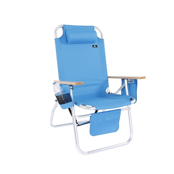 Deluxe 17" Seat Height Beach Chair for Adults – Heavy Duty, Tall Beach Chair, Wide Design, XL High of the Ground | 300 lbs Capacity