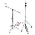 thumbnail image 1 of 2-Pack Hi-Hat Stand & Cymbal Boom Stand Kit by Griffin Deluxe Chrome Hardware with Hi-Hat Pedal, Pull Chain & Double-Braced Legs Counterweight Adapter for Crash, Ride, & Splash Cymbals, 1 of 14