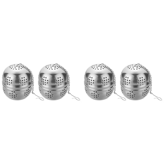 Deluxe 2-Pack Tea Infuser Set - 2 Sets (4 Infusers Total) with Small 1.57" and Large 2.17" Mesh Balls, Stainless Steel Loose Leaf Tea Strainers with Chain Hook for Home Brewing, By Harlik