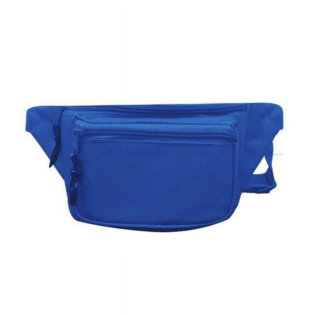 Deluxe 3 Pockets Fanny Pack&#44; Royal - Case of 72