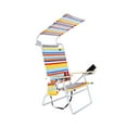 thumbnail image 1 of Deluxe 4 Reclining Positions Lightweight High Aluminum Beach Chair with Canopy Shade for Adults, Drink Holder, Storage Pouch, 1 of 9