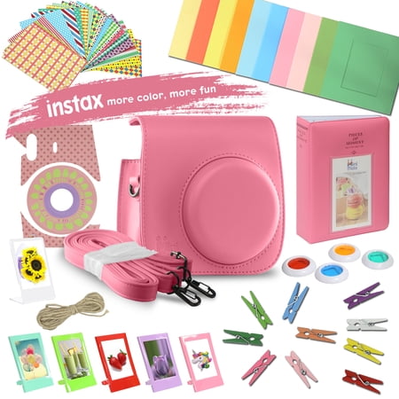 Deluxe Accessory Bundle Flaminto Pink + Case/Bag Accessories Kit for Fujifilm Instax Mini 9/8+ / 8 Fuji Instant Film Camera (Flamingo Pink)