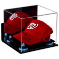 thumbnail image 1 of Deluxe Acrylic Baseball Cap Display Case Blue Risers Mirror Wall Mount (A006-BLR), 1 of 6