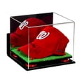 thumbnail image 1 of Deluxe Acrylic Baseball Cap Display Case with Red Risers, Mirror, Turf Base and Wall Mount (A006-RR), 1 of 8