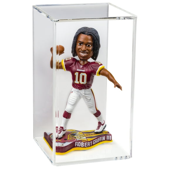 Deluxe Acrylic Display Case for Figurine Miniature Doll Bobblehead or Action Figure with White Back and Wall Mount (A016-WB-VWM)