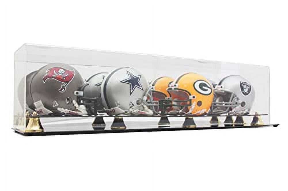 Deluxe Acrylic Four (4) Mini Helmets Display Case with Mirror Back