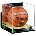 thumbnail image 1 of Deluxe Acrylic Full Size Basketball Display Case with Mirror, Wall Mount, Green Risers and Wood Base (A001-GRR), 1 of 2