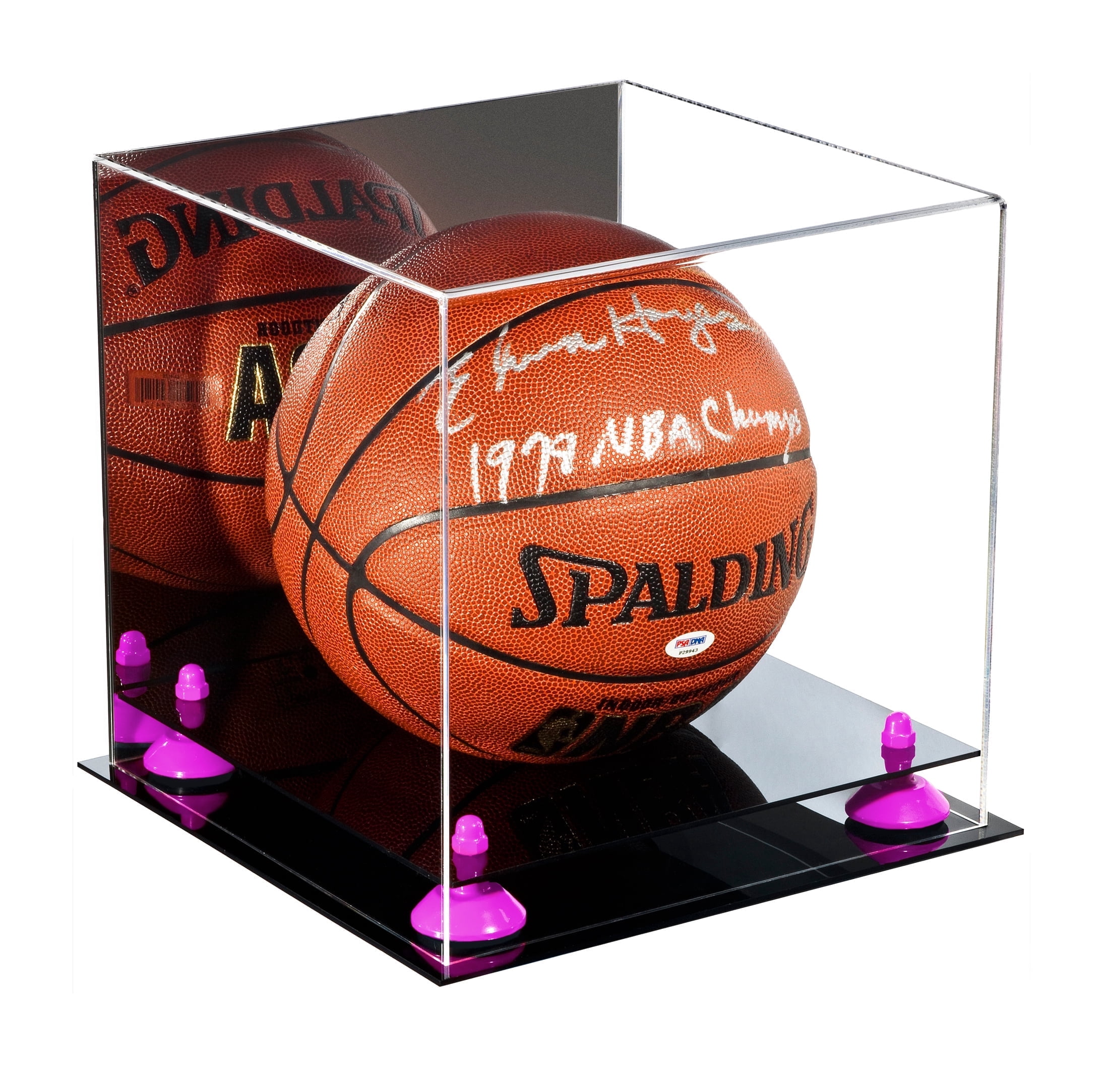 Deluxe Acrylic Full Size Basketball Display Case with Mirror and Purple ...