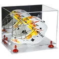 thumbnail image 1 of Deluxe Acrylic Lacrosse Helmet Display Case with Mirror, Red Risers and Clear Base (A002-RR), 1 of 2