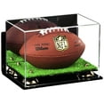 thumbnail image 1 of Deluxe Acrylic Mini - Miniature (not Full Size) Football Display Case with Gold Risers, Mirror, Turf Base and Wall Mount (A005-GR), 1 of 8
